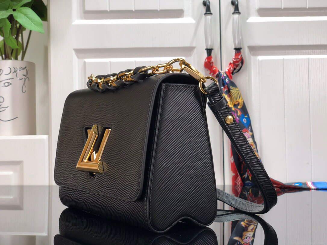 LV M53754 Louis Vuitton Twist MM Epi Grained Cowhide Leather Black