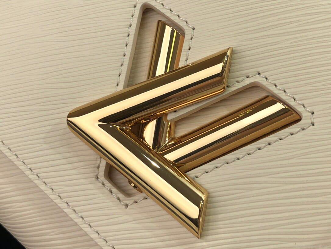 LV M53754 Louis Vuitton Twist MM Epi Grained Cowhide Leather Quartz White