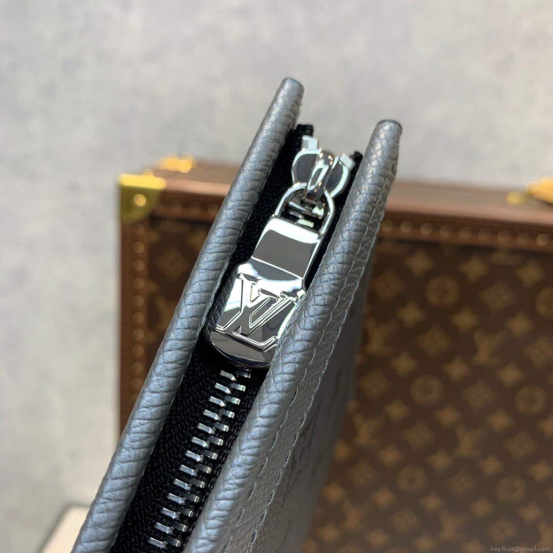 LV M30840 Louis Vuitton Pochette Voyage MM Taiga leather