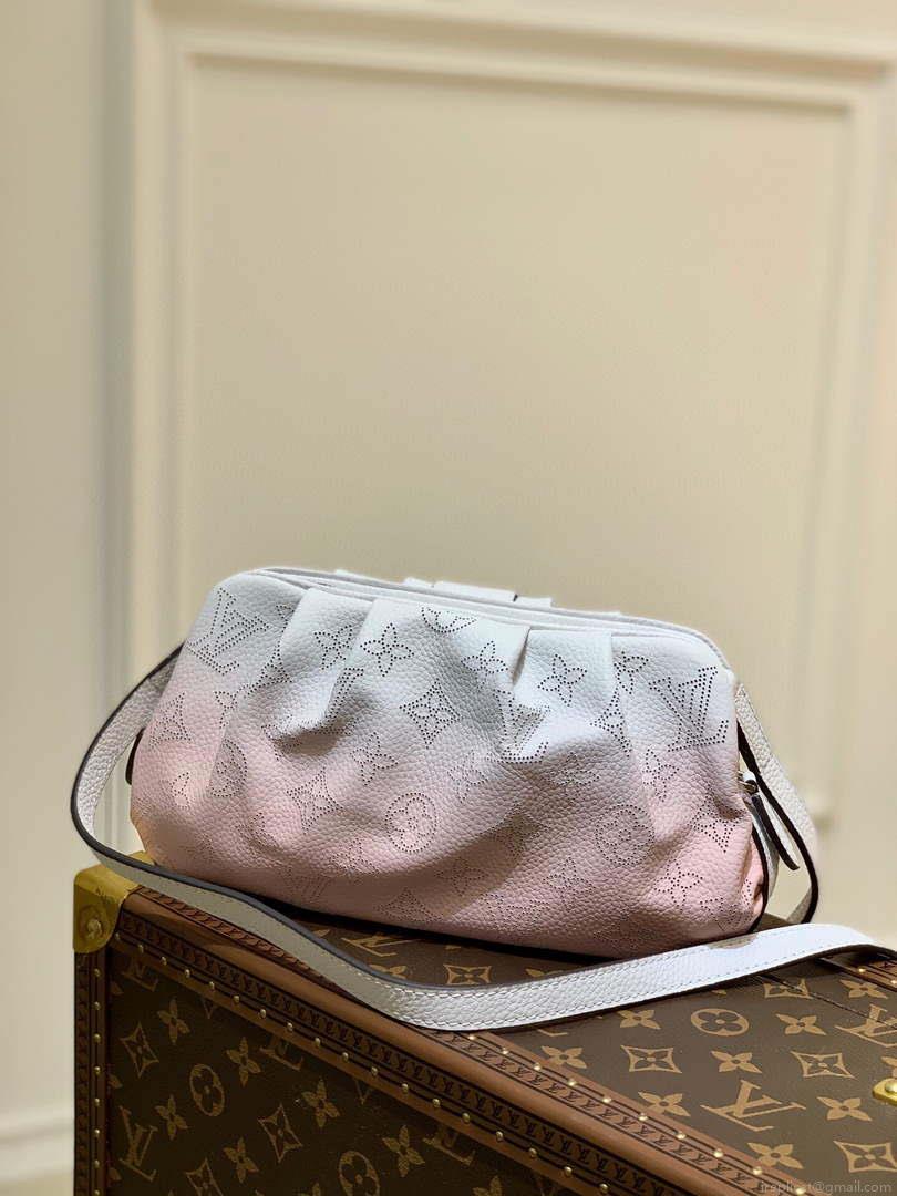 LV M80497 Louis Vuitton Scala Mini Pouch Bag Beige and Pink