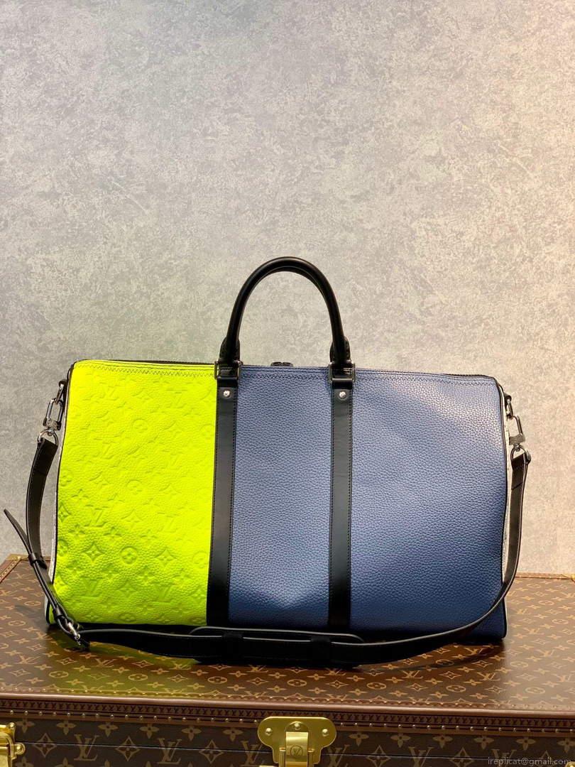 LV M59922 Louis Vuitton Keepall 50B Travel Bag Yellow