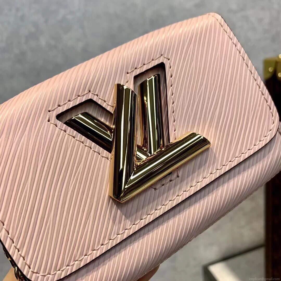 LV M59884 Louis Vuitton Twist MM Handbag Kaki / Quartz White