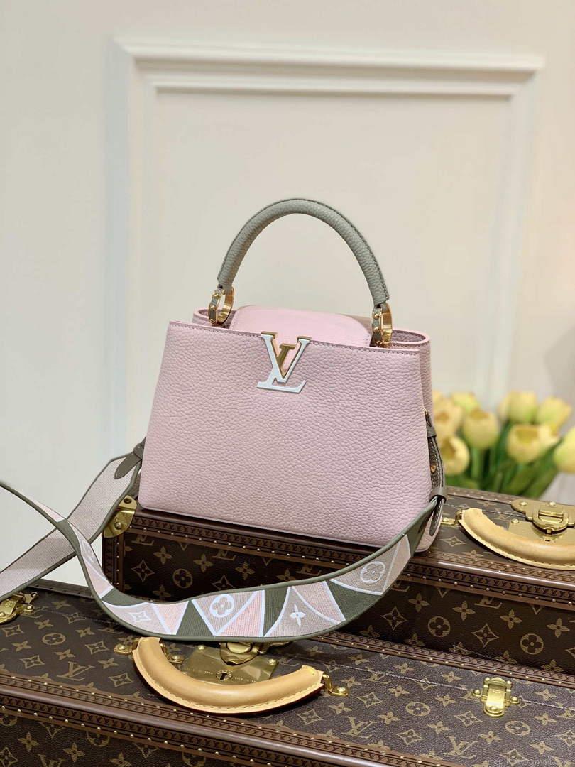 LV M59061 Louis Vuitton Capucines BB Handbag Rose Beige