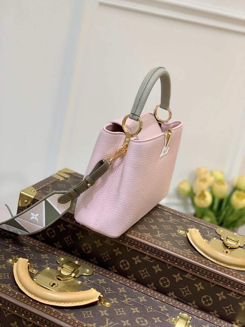 LV M59061 Louis Vuitton Capucines BB Handbag Rose Beige