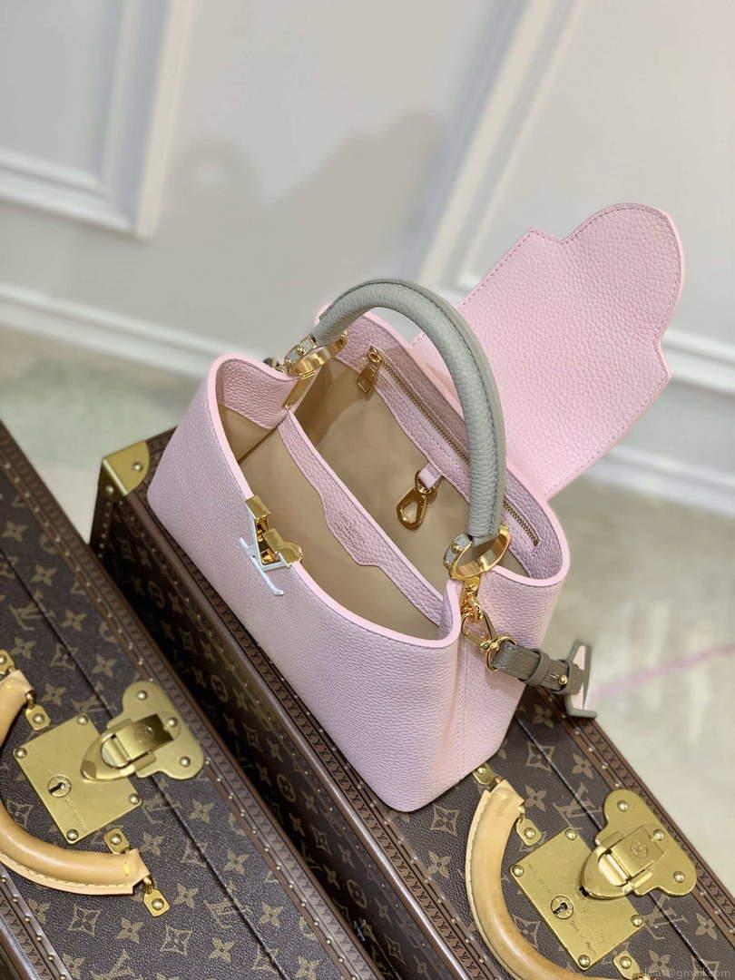 LV M59061 Louis Vuitton Capucines BB Handbag Rose Beige