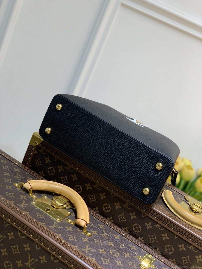 LV M59021 Louis Vuitton Capucines MM Handbag Black