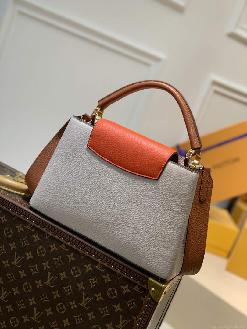 LV M57904 Louis Vuitton Capucines MM Handbag M57903 Apricot and Orange
