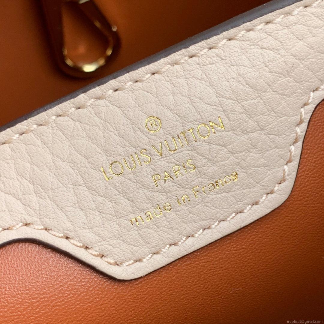 LV M57904 Louis Vuitton Capucines MM Handbag M57903 Apricot and Orange