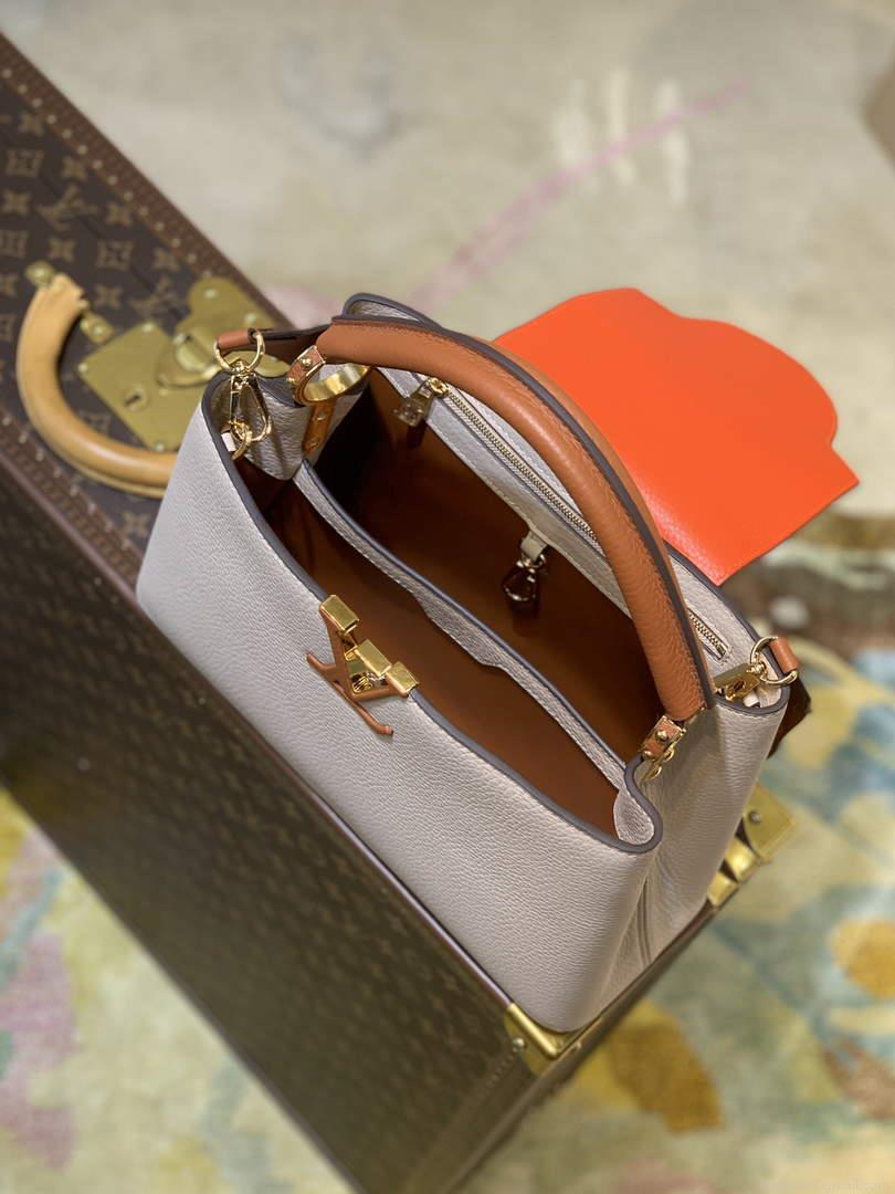 LV M57904 Louis Vuitton Capucines MM Handbag M57903 Apricot and Orange