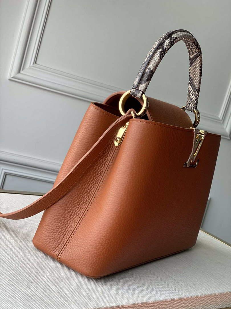 LV N97980 Louis Vuitton Capucines MM Bag Brown