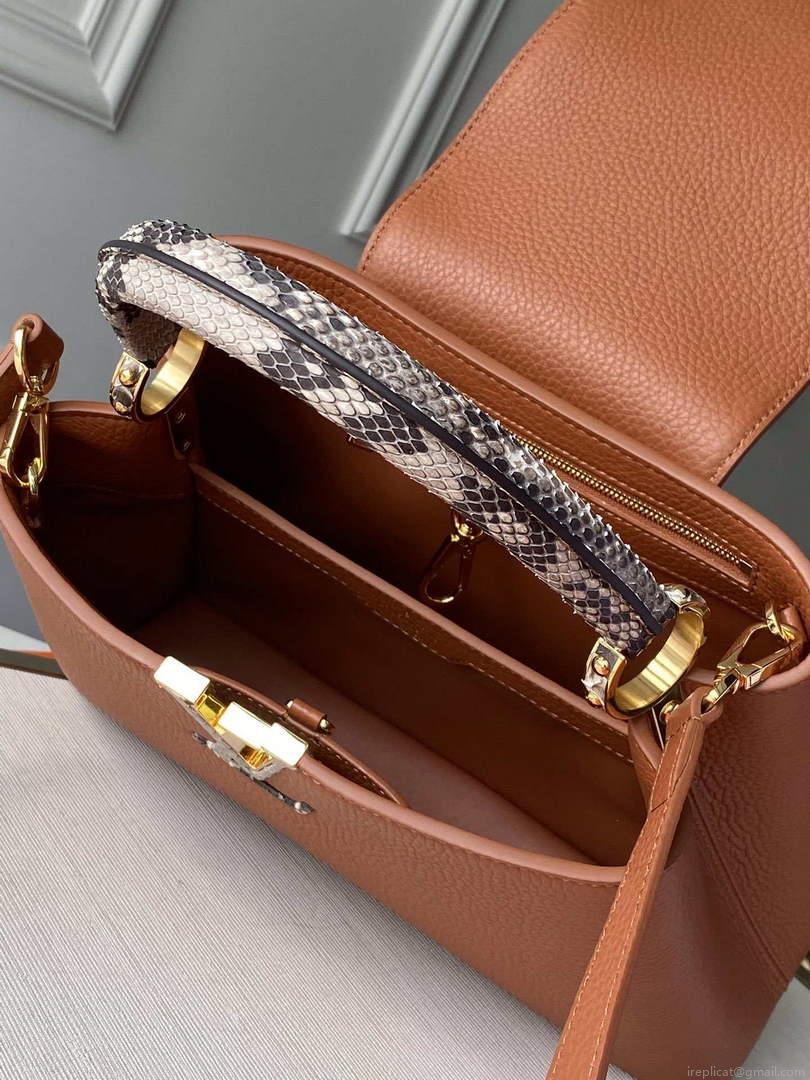 LV N97980 Louis Vuitton Capucines MM Bag Brown
