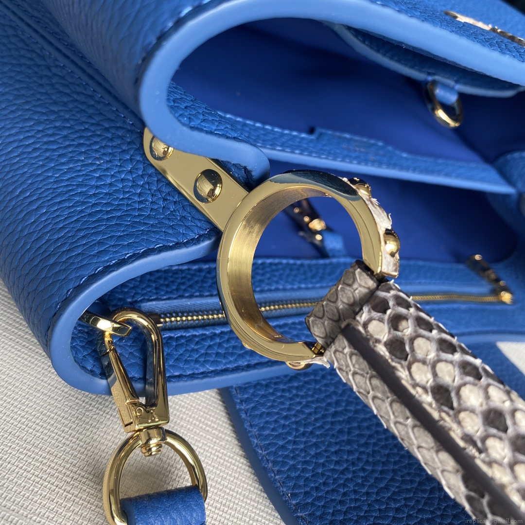 LV N98388 Louis Vuitton Capucines MM Handbag Blue