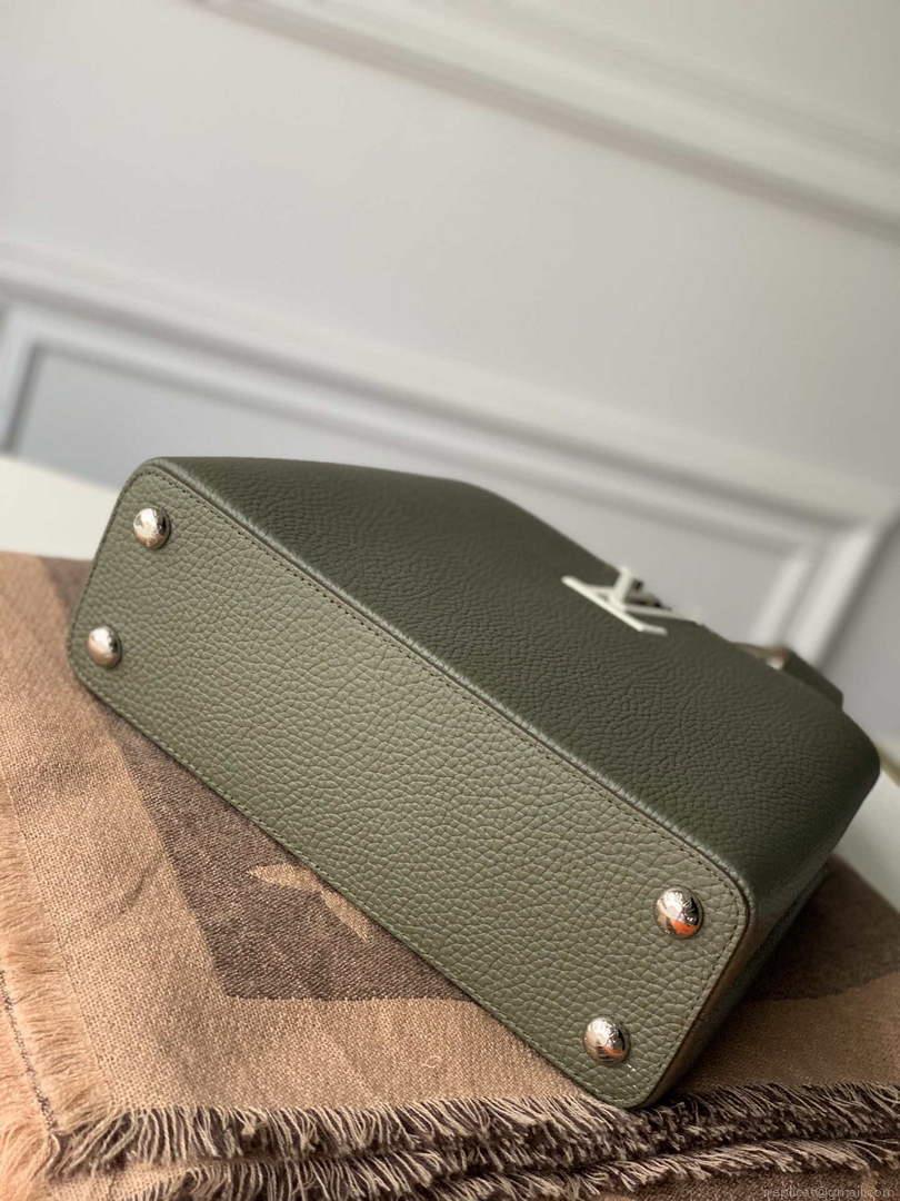 LV M57522 Louis Vuitton Capucines BB Handbag Green and Brown