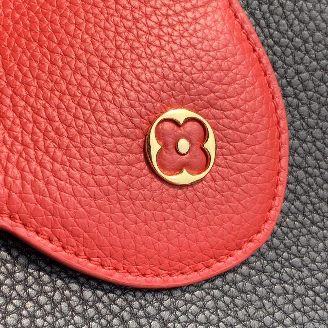 LV M57518 Louis Vuitton Capucines MM Handbag Black and Red
