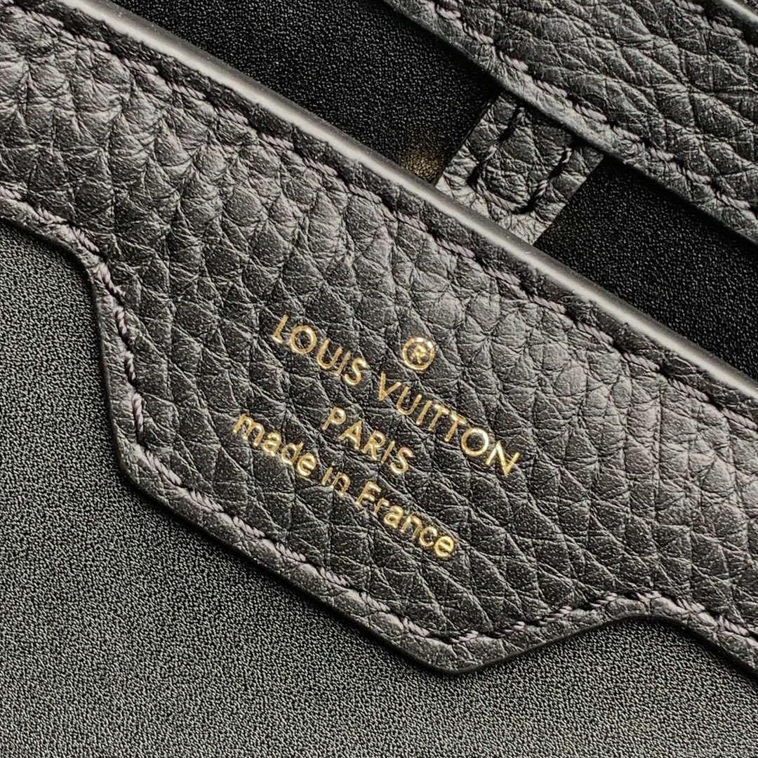 LV M57518 Louis Vuitton Capucines MM Handbag Black and Red