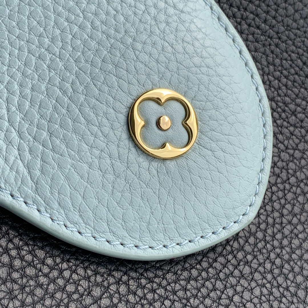 LV M57523 Louis Vuitton Capucines MM Handbag Black and Blue