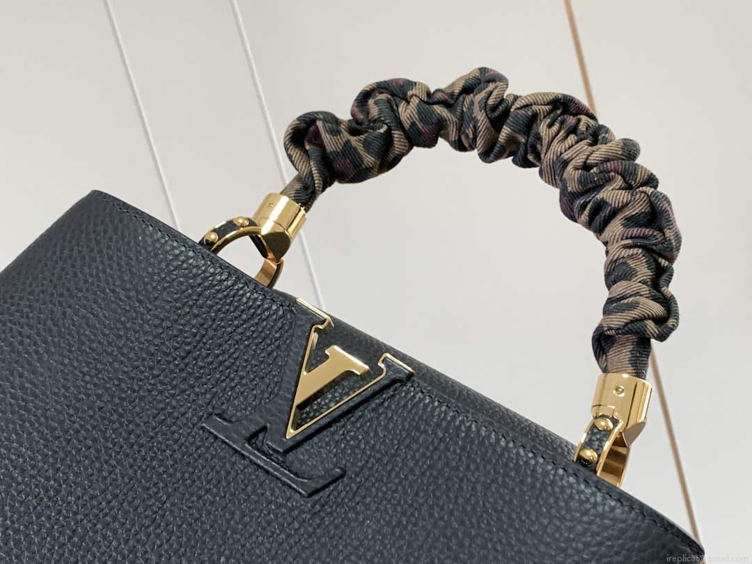 LV M58732 Louis Vuitton Capucines MM Handbag Black