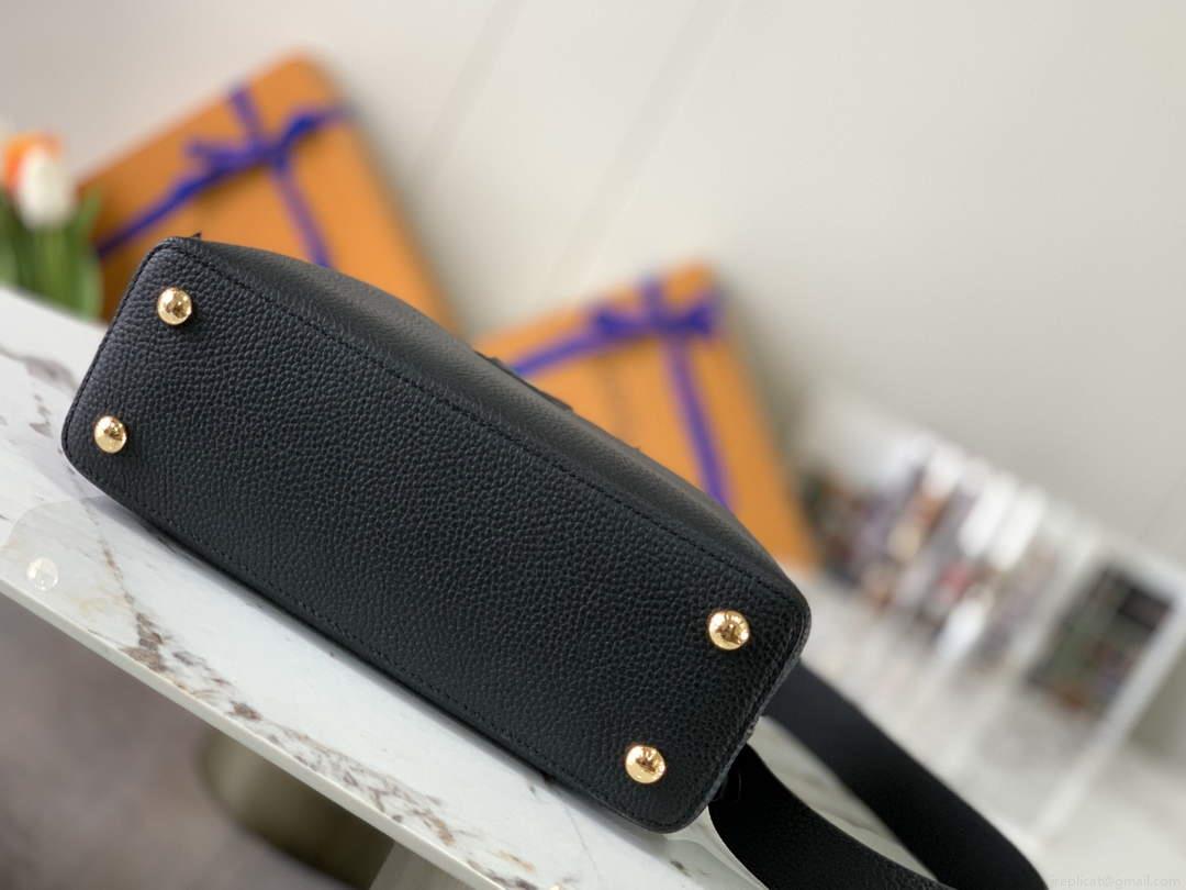 LV M58732 Louis Vuitton Capucines MM Handbag Black
