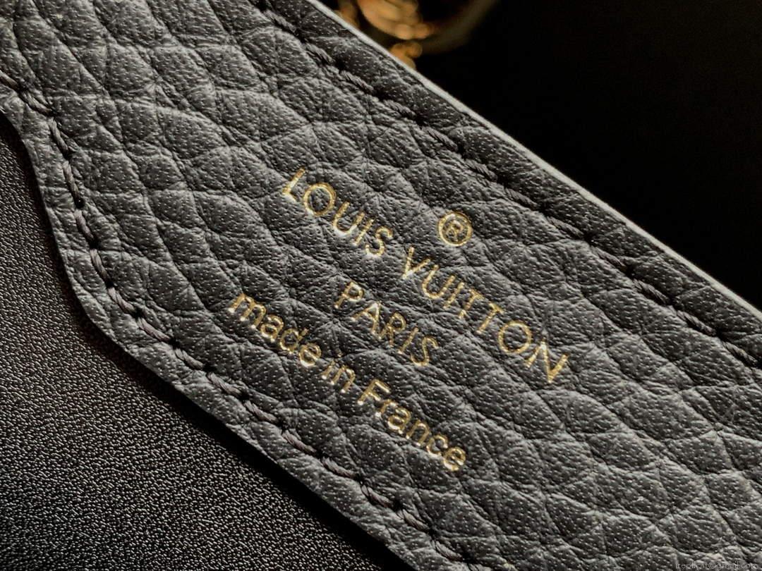 LV M58732 Louis Vuitton Capucines MM Handbag Black