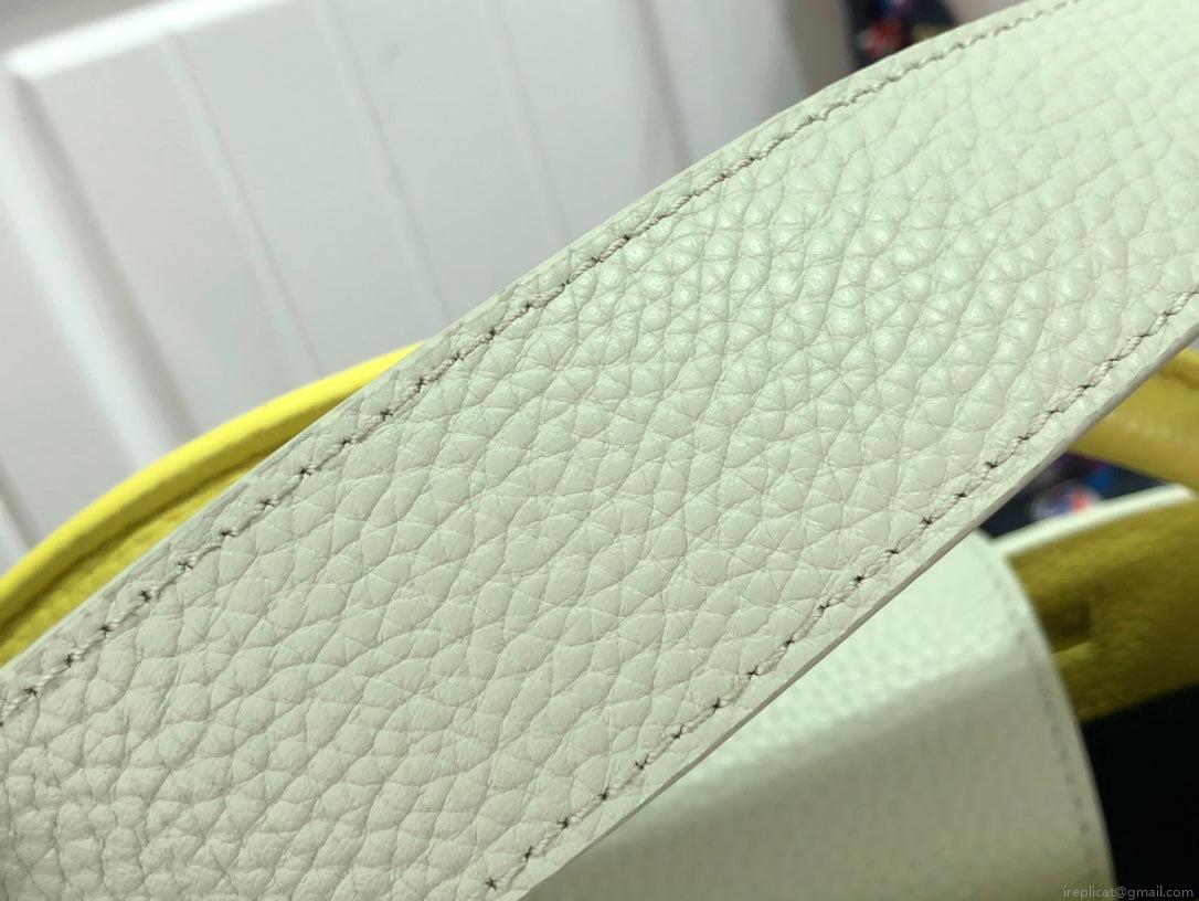 LV M48865 Louis Vuitton Capucines Mini BB Handbag M59468 Snow White and Cedrat