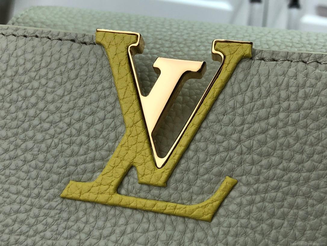 LV M48865 Louis Vuitton Capucines Mini BB Handbag M59468 Snow White and Cedrat