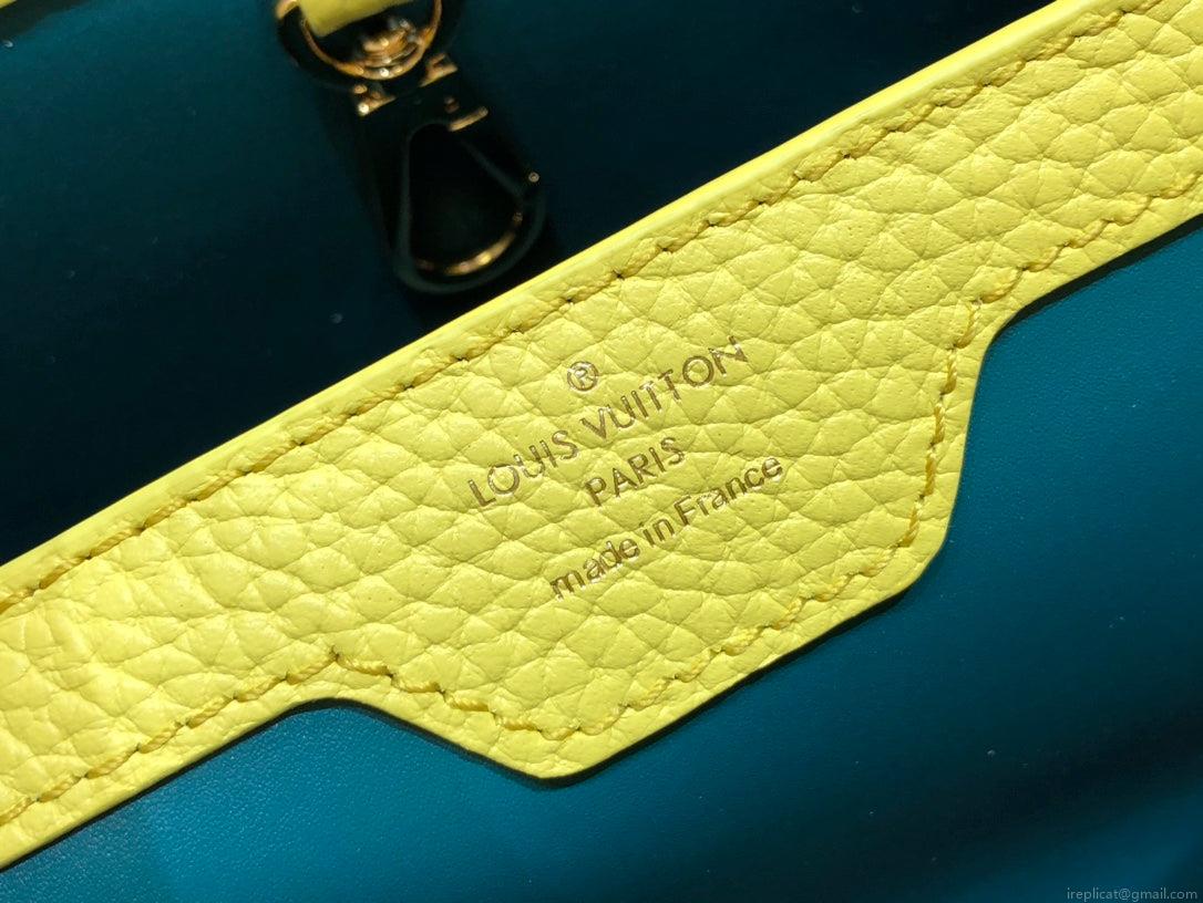 LV M48865 Louis Vuitton Capucines Mini BB Handbag M59468 Snow White and Cedrat