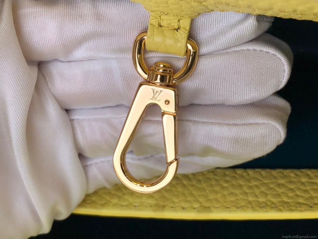 LV M48865 Louis Vuitton Capucines Mini BB Handbag M59468 Snow White and Cedrat