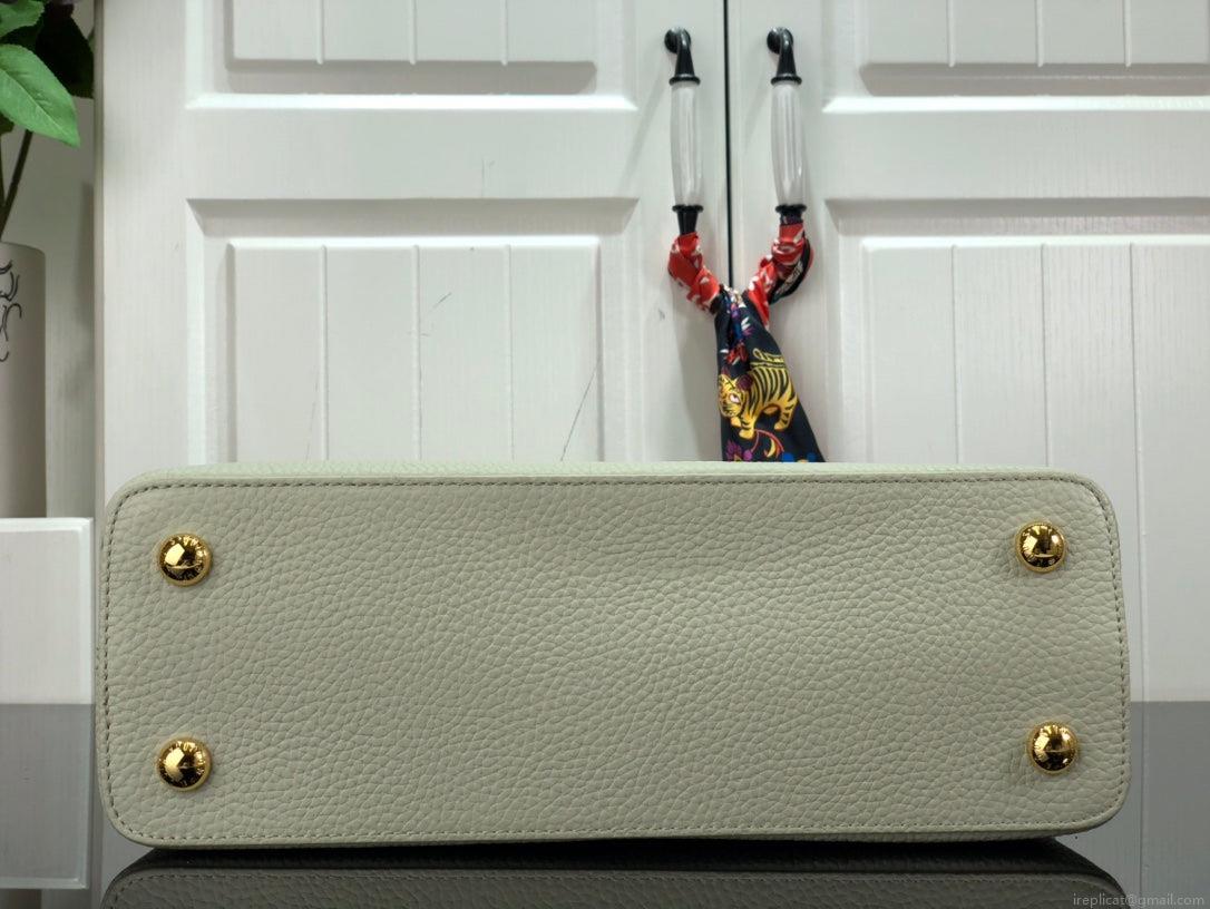 LV M48865 Louis Vuitton Capucines Mini BB Handbag M59468 Snow White and Cedrat