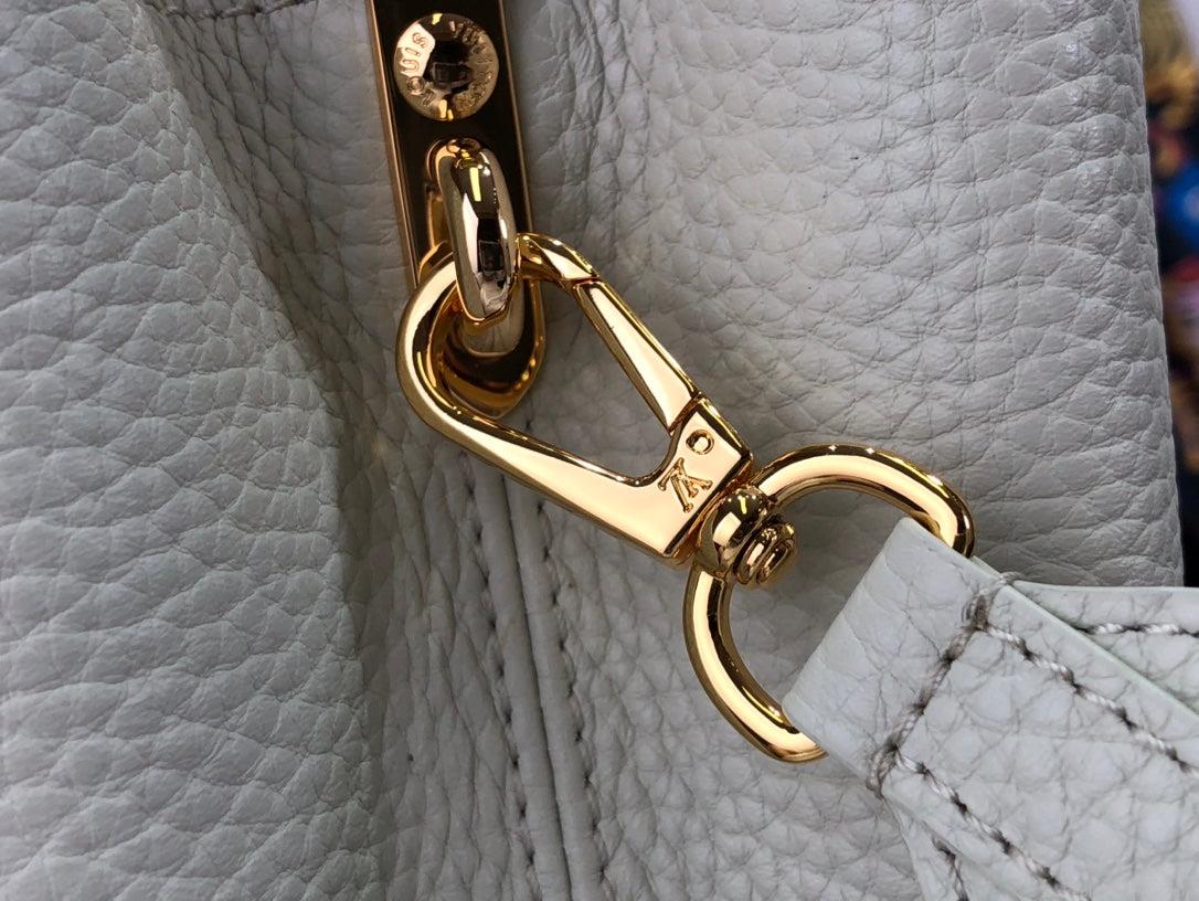 LV M59468 Louis Vuitton Capucines BB Handbag Snow White and Cedrat