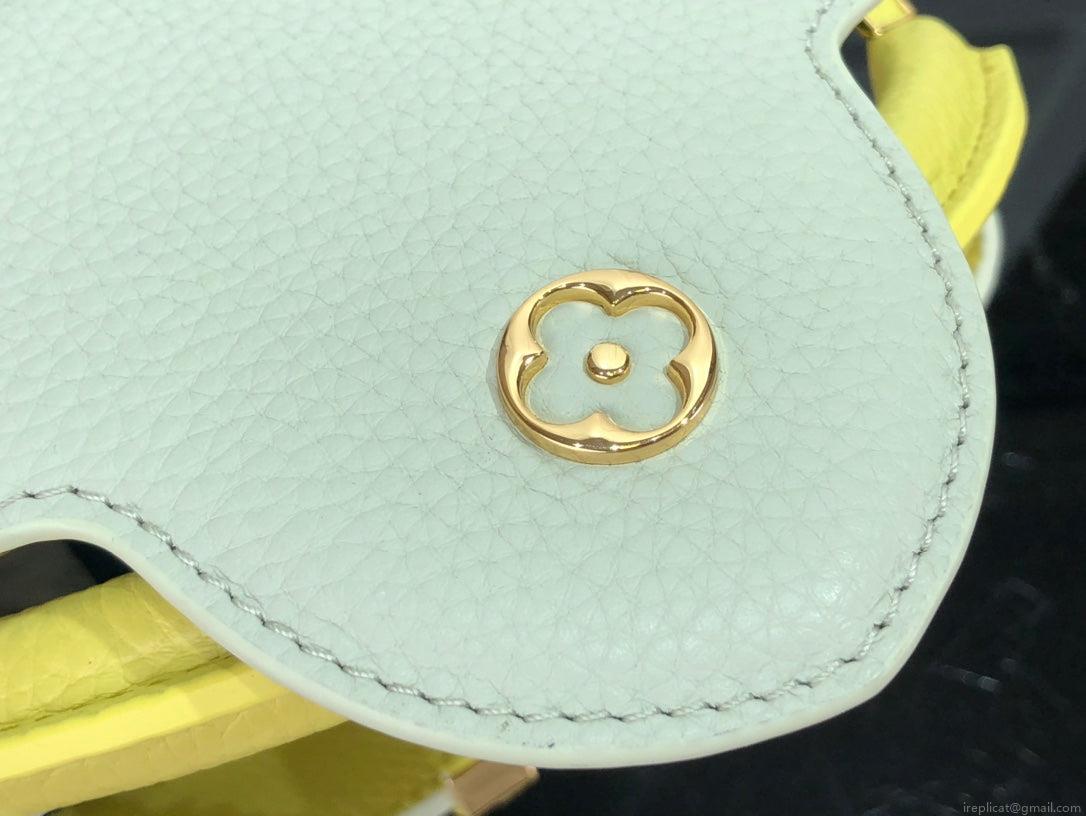 LV M59468 Louis Vuitton Capucines BB Handbag Snow White and Cedrat