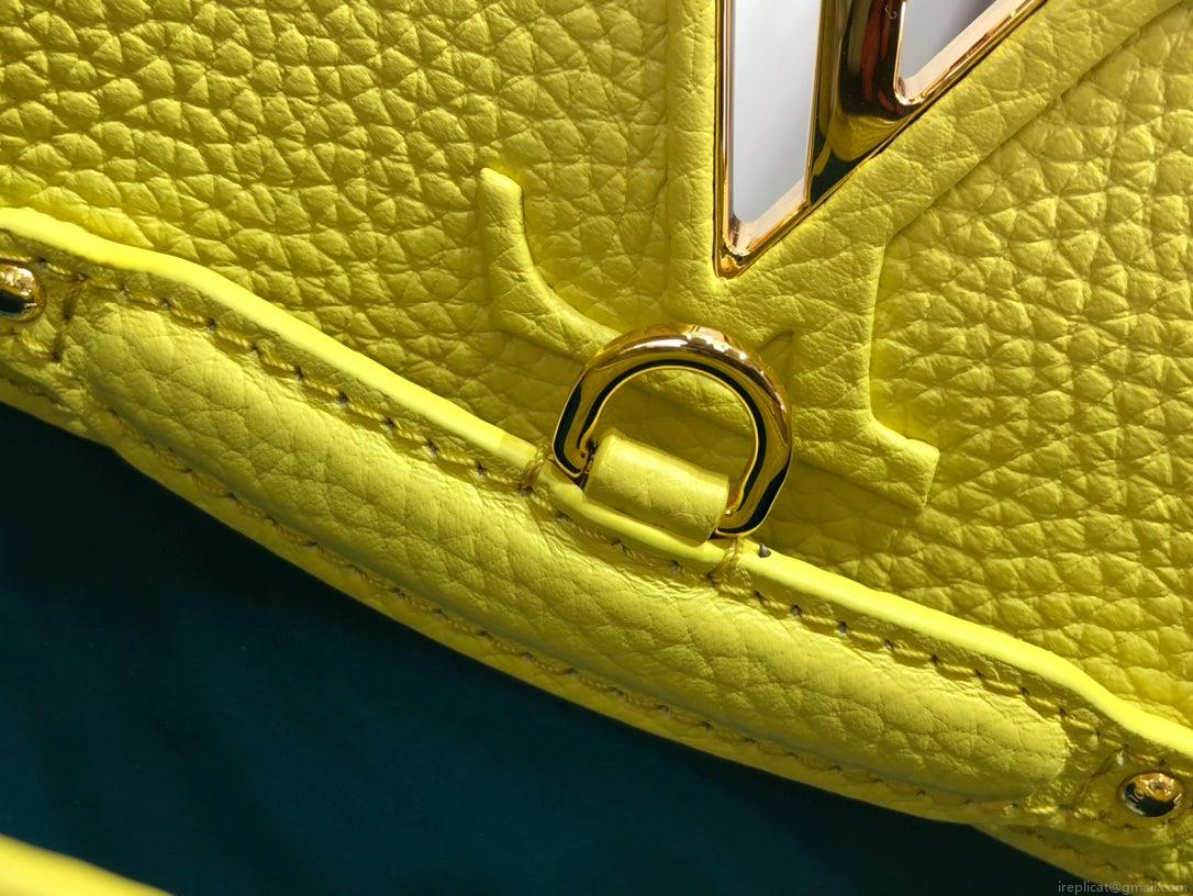 LV M59468 Louis Vuitton Capucines BB Handbag Snow White and Cedrat