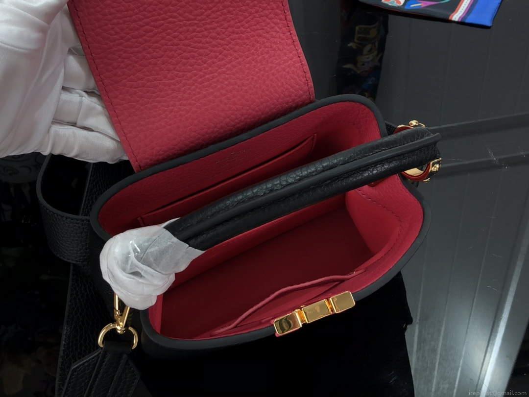 LV M59882 Louis Vuitton Capucines Mini BB Handbag Black