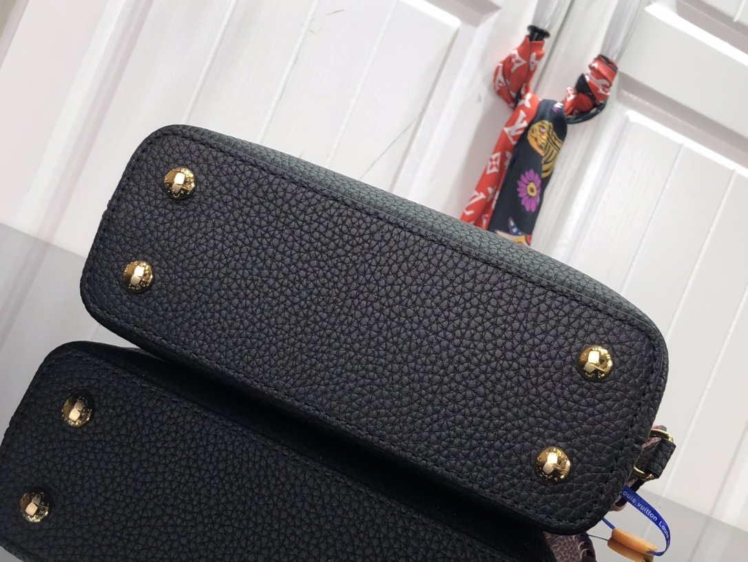 LV M57671 Louis Vuitton Capucines MM Handbag Black