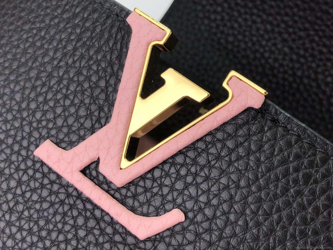 LV M57671 Louis Vuitton Capucines MM Handbag Black