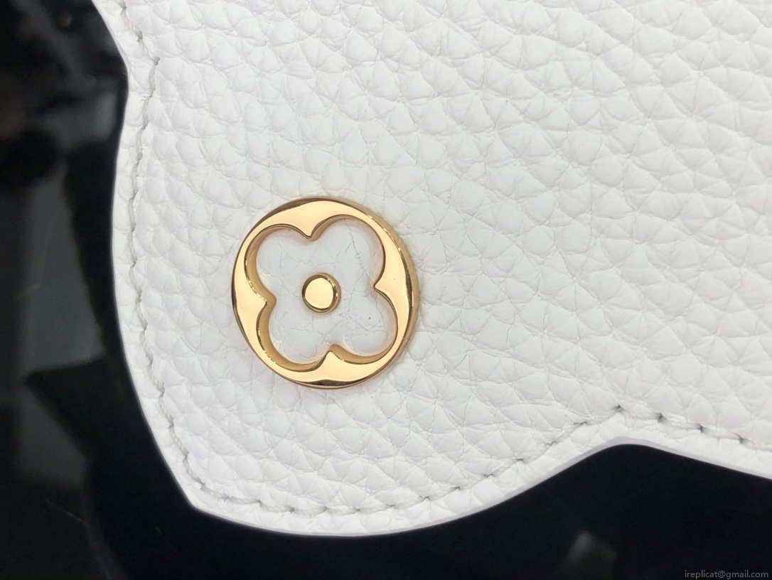 LV M57671 Louis Vuitton Capucines MM Handbag White