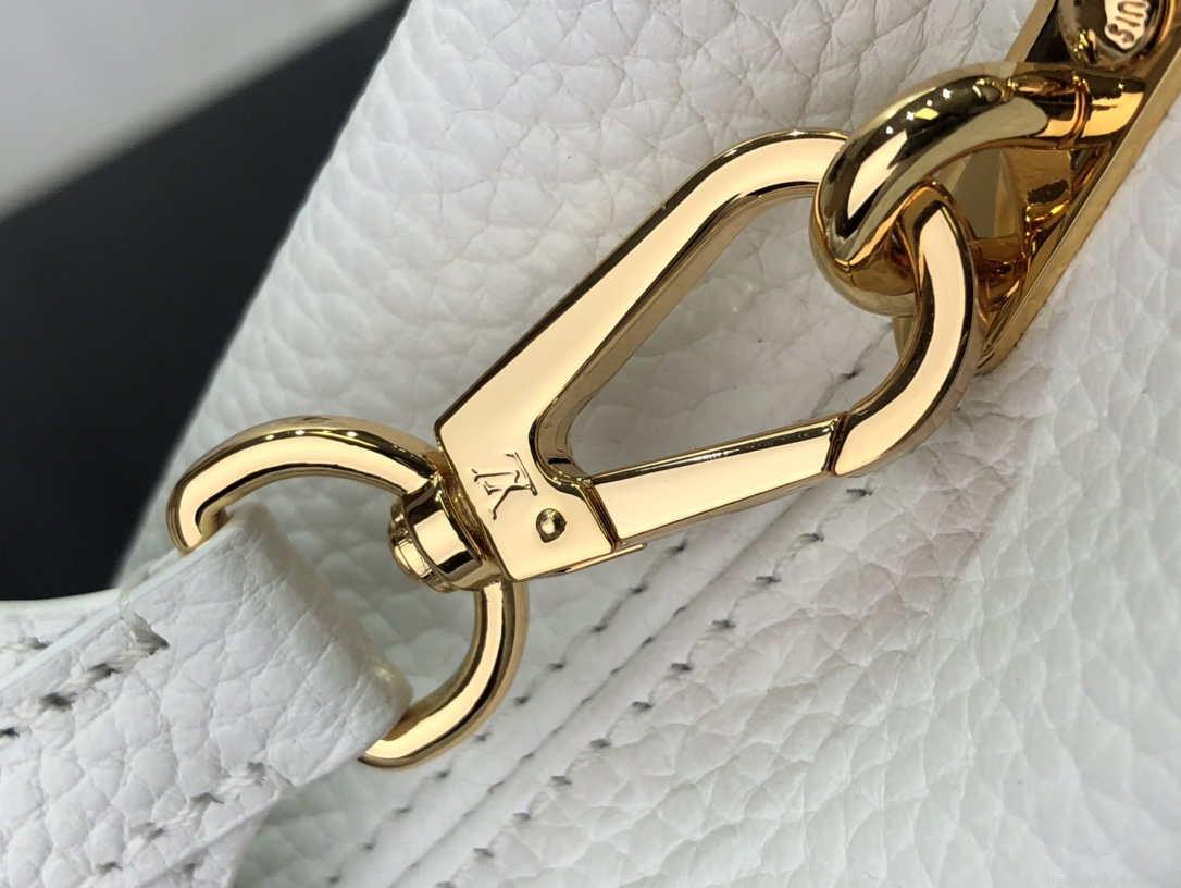 LV M57671 Louis Vuitton Capucines MM Handbag White