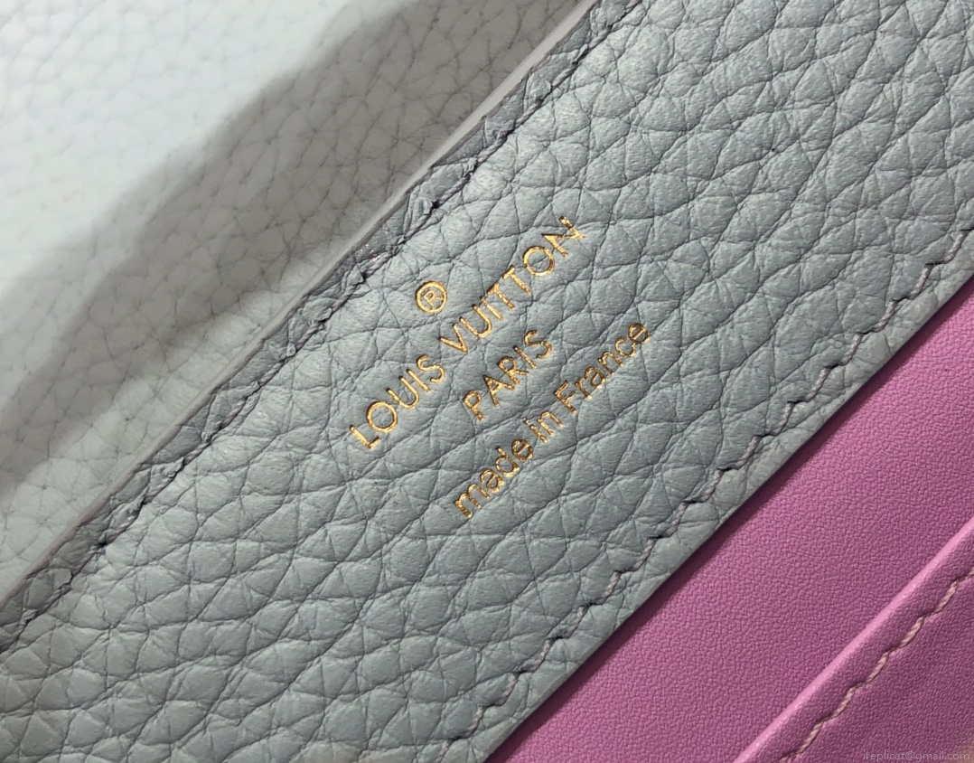 LV M57671 Louis Vuitton Capucines MM Handbag Light Blue