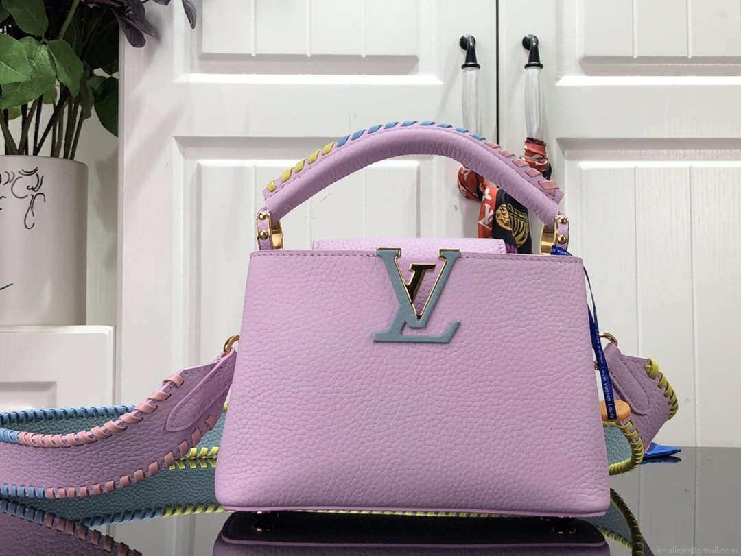 LV M57671 Louis Vuitton Capucines MM Handbag Pink