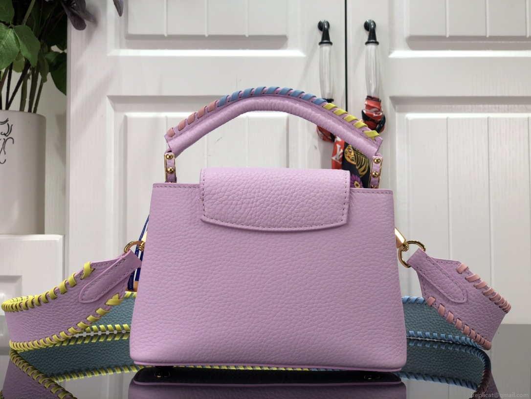 LV M57671 Louis Vuitton Capucines MM Handbag Pink
