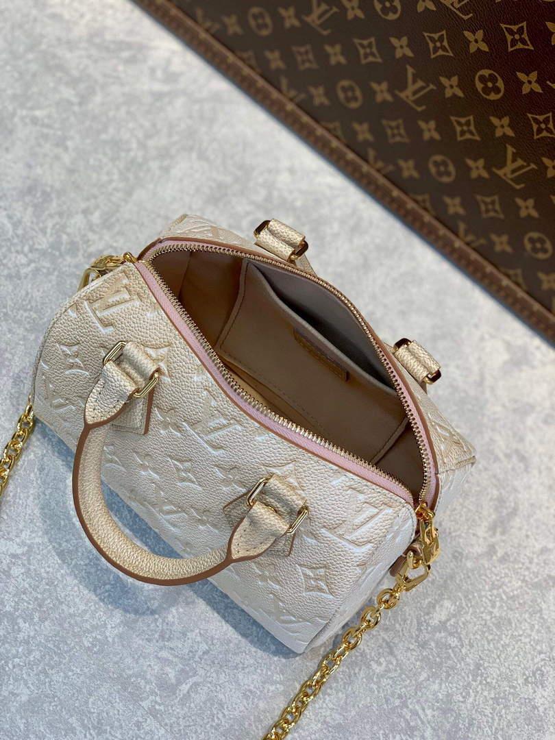 LV M46163 Louis Vuitton Speedy Bandouliere 20 Handbag Pale Beige