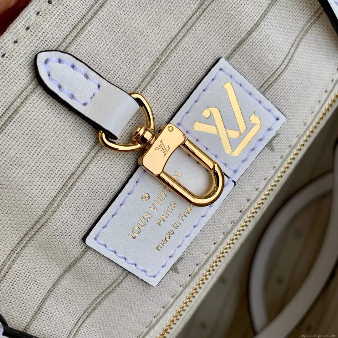 LV M46076 Louis Vuitton Onthego GM Tote Bag White leather