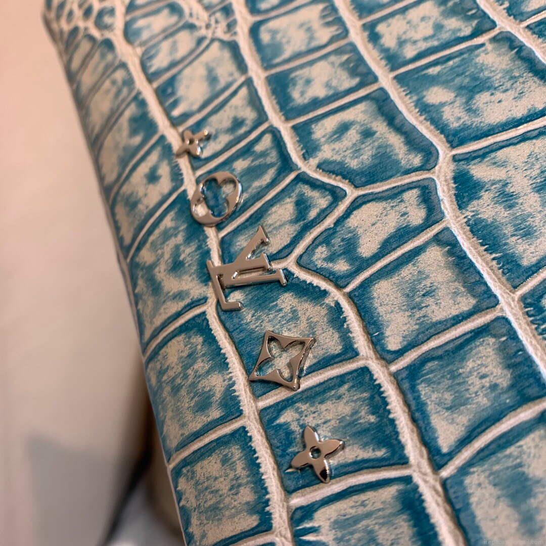 LV M57791 Louis Vuitton Coussin PM Crocodile pattern Bag Blue