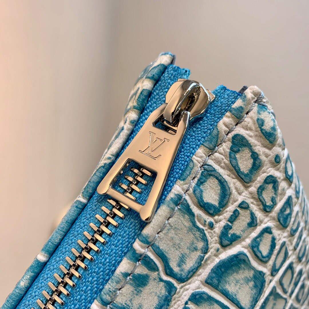 LV M57791 Louis Vuitton Coussin PM Crocodile pattern Bag Blue