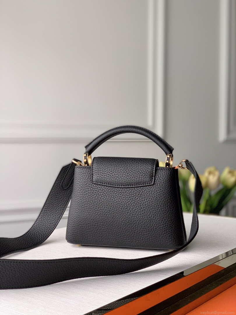 LV M56071 Louis Vuitton Capucines mini Leather Bag Black