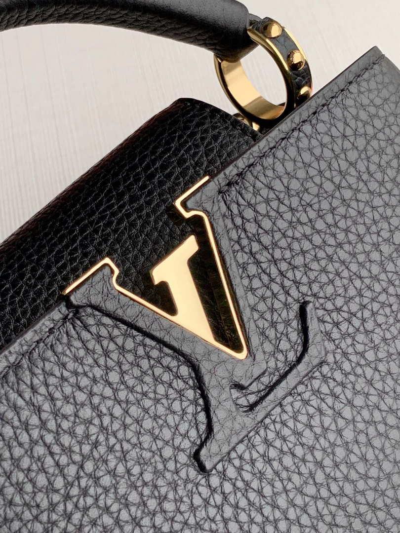 LV M56071 Louis Vuitton Capucines mini Leather Bag Black