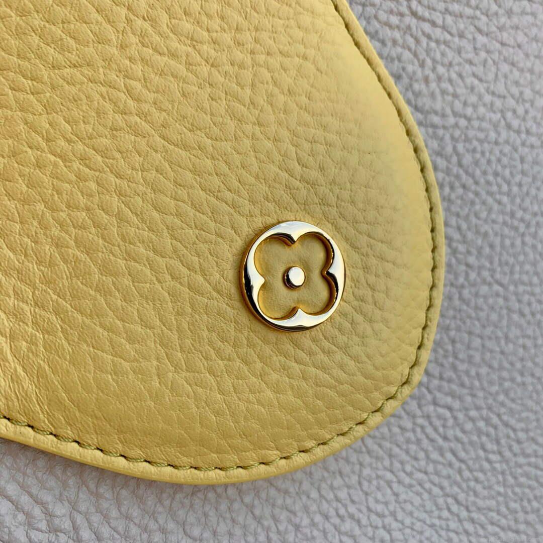 LV M59883 Louis Vuitton Capucines MM Handbag Crème Beige / Plume Yellow
