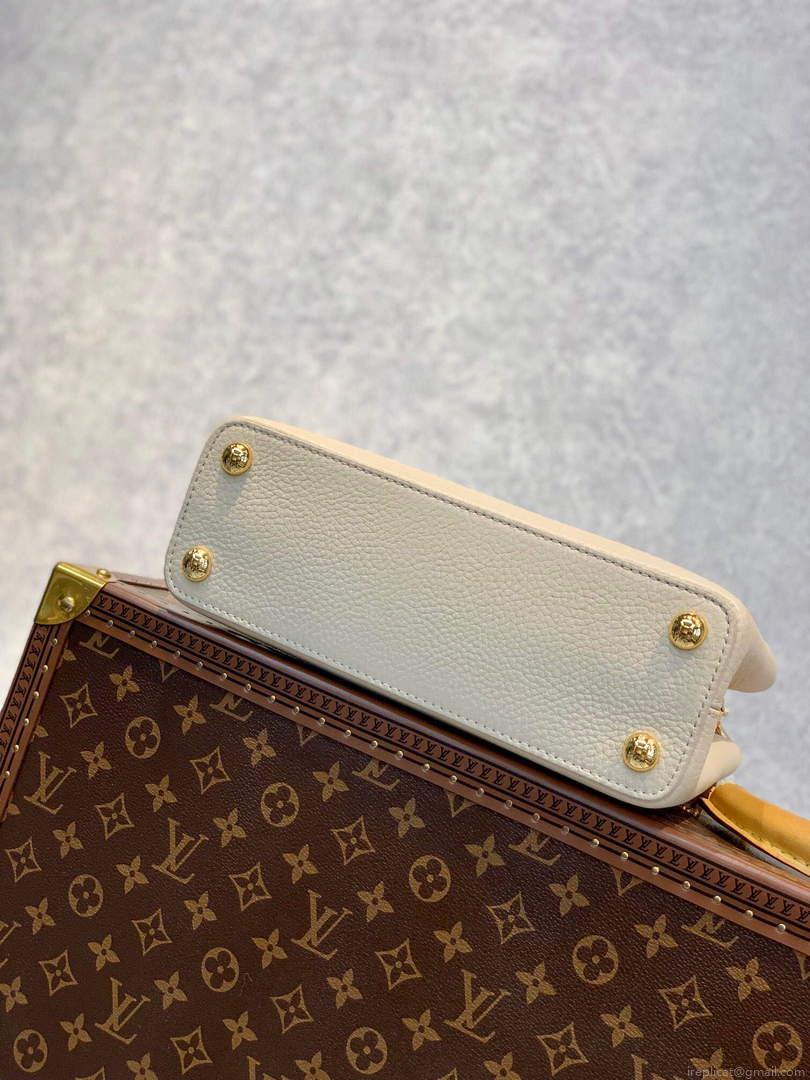LV M59512 Louis Vuitton Capucines BB Bag Crème Beige / Plume Yellow