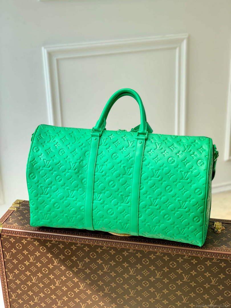 LV M20963 Louis Vuitton Keepall Bandouliere 50 Bag Minty Green