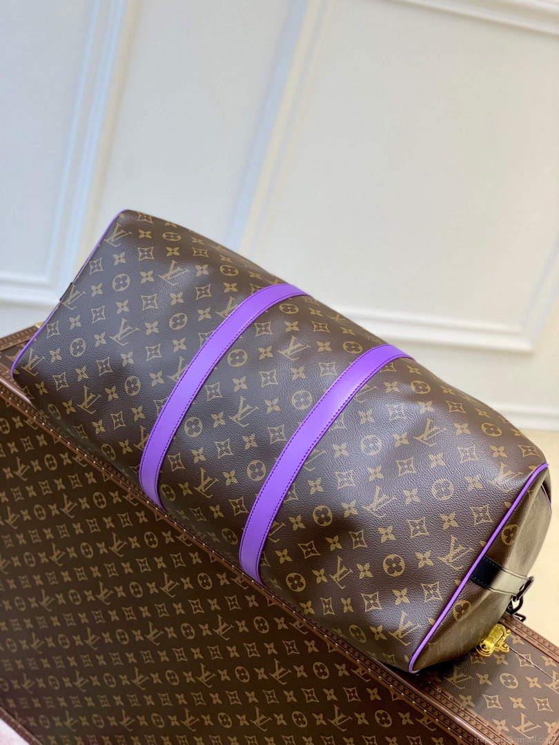 LV M46259 Louis Vuitton Keepall Bandouliere 50 Bag Purple