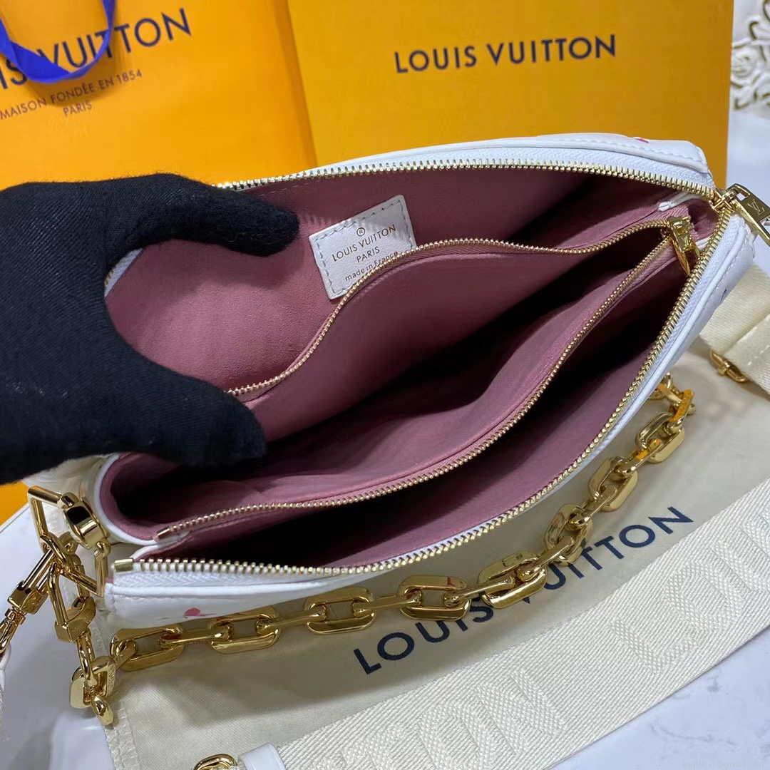 LV M21209 Louis Vuitton Coussin PM Handbag White and Pink